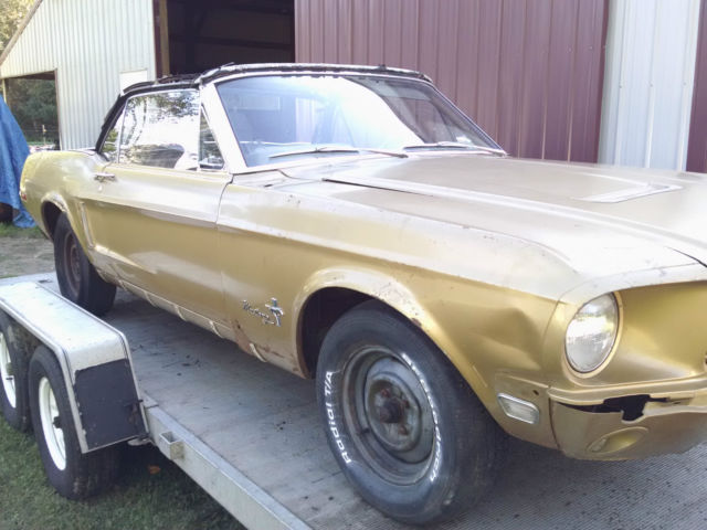 1968 Gold Ford Mustang Convertible