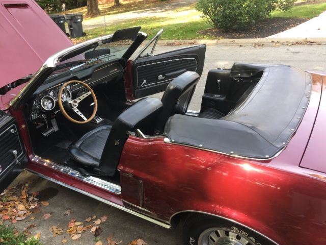 1968 Burgundy Ford Mustang Convertible