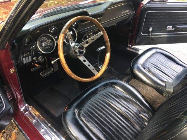 1968 Burgundy Ford Mustang Convertible