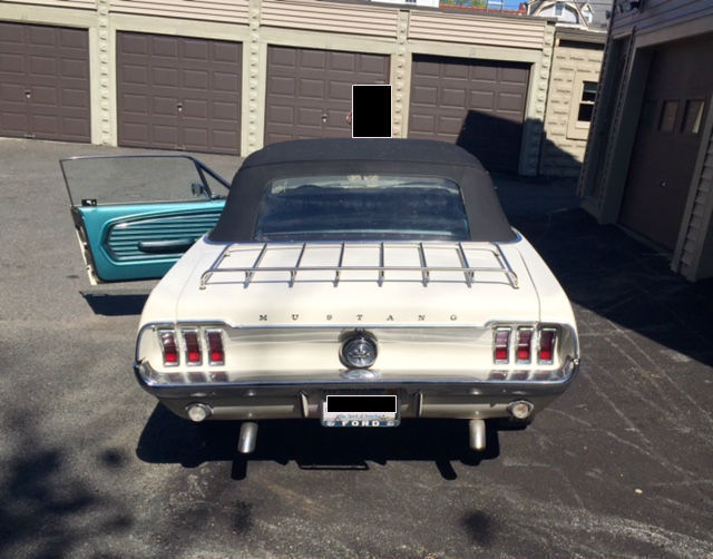 1968 White Ford Mustang Convertible