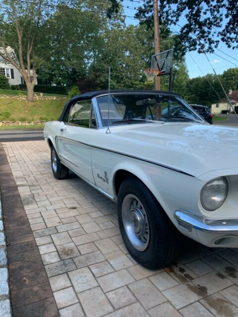 1968 White Ford Mustang Convertible
