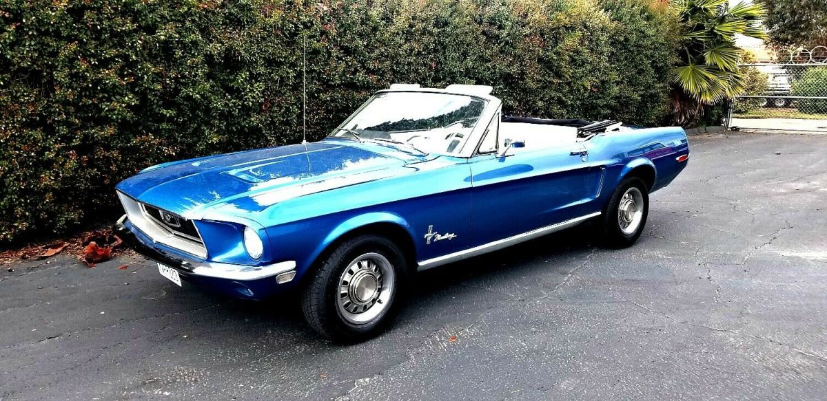 1968 Blue Ford Mustang Convertible