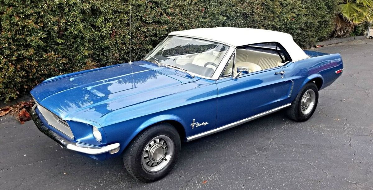 1968 Blue Ford Mustang Convertible