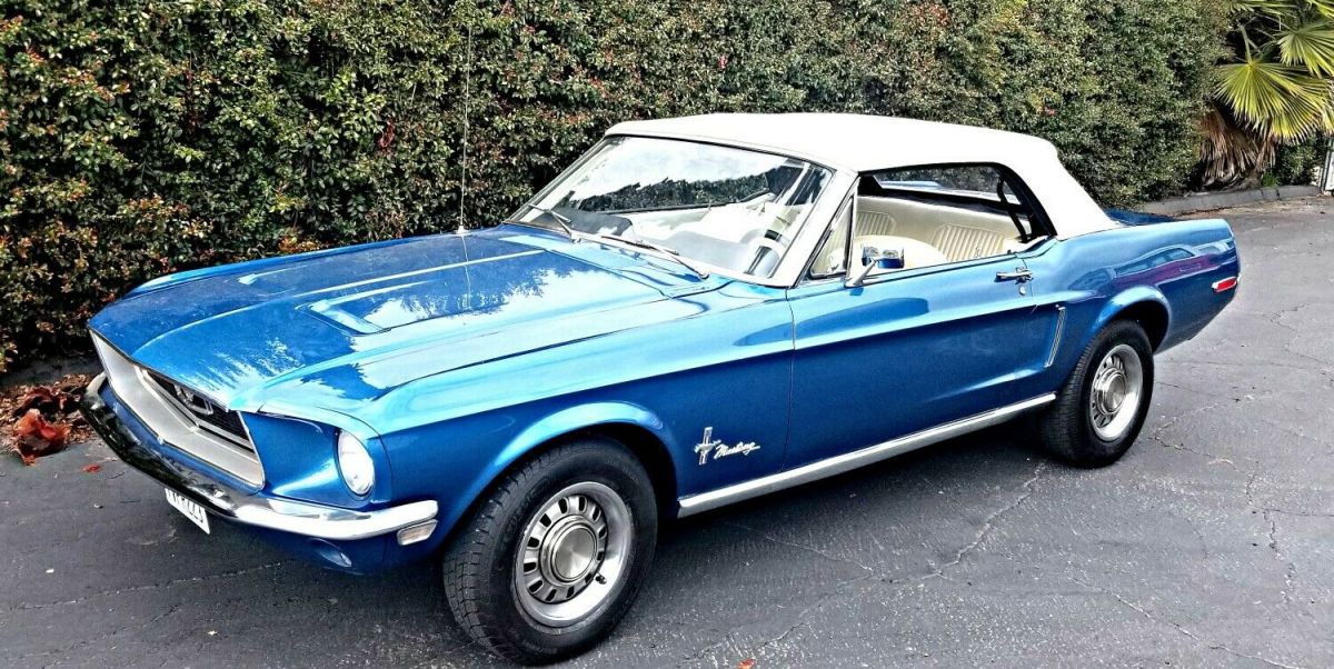 1968 Blue Ford Mustang Convertible