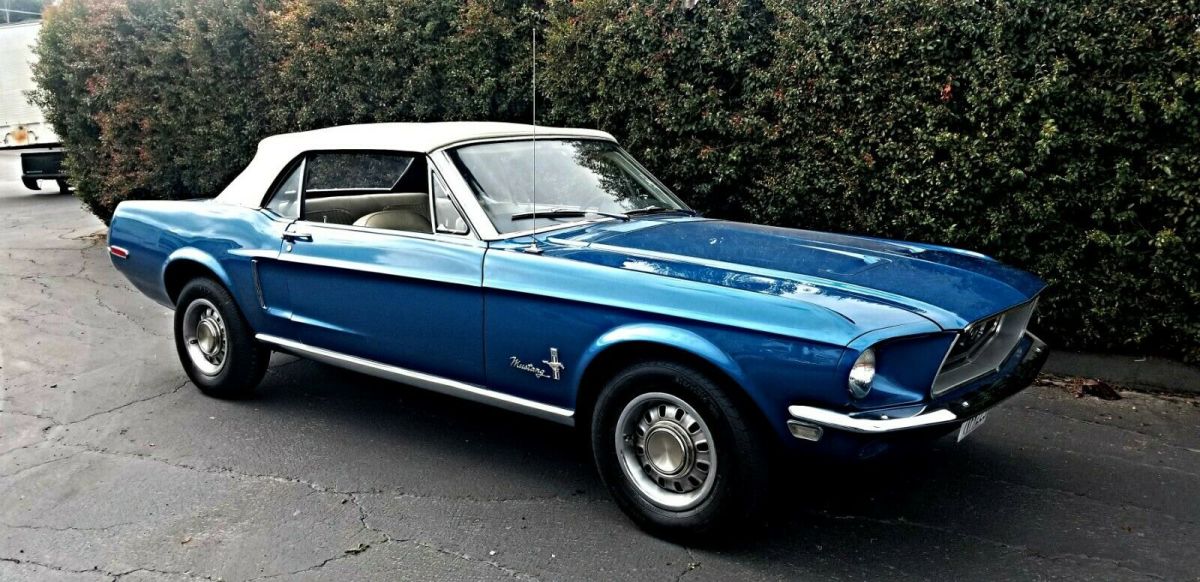 1968 Blue Ford Mustang Convertible