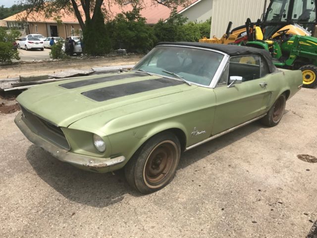 1968 Green Ford Mustang Convertible