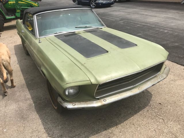 1968 Green Ford Mustang Convertible