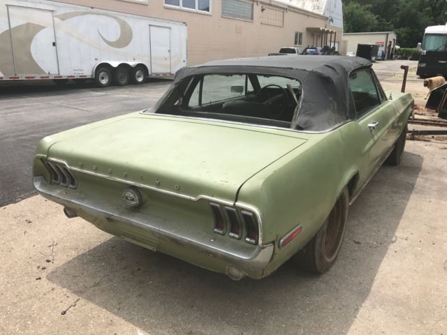 1968 Green Ford Mustang Convertible