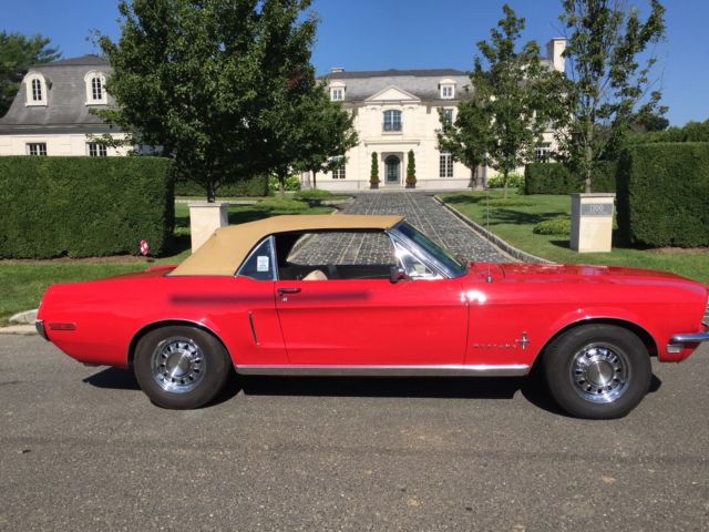 1968 Red Ford Mustang Convertible