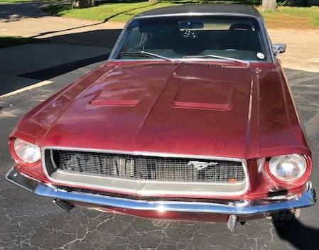 1968 Burgundy Ford Mustang Coupe