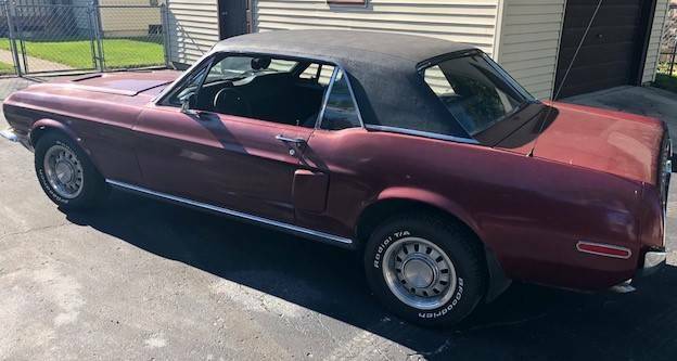 1968 Burgundy Ford Mustang Coupe