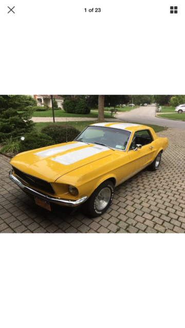 1968 Yellow Ford Mustang Coupe