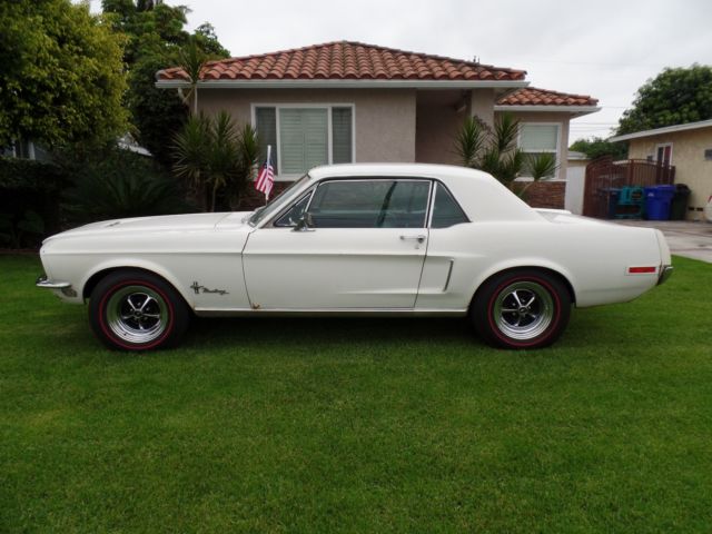1968 White Ford Mustang Coupe