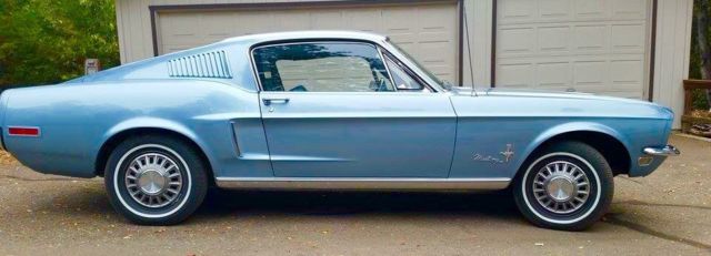 1968 Brittany Blue Ford Mustang