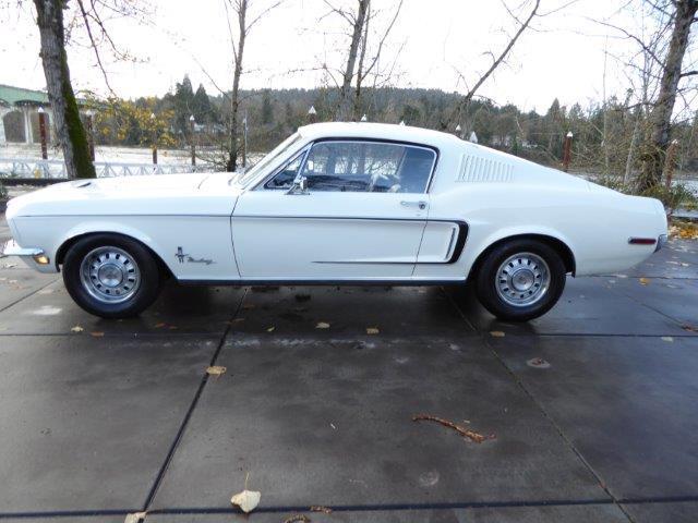 1968 White Ford Mustang Fastback