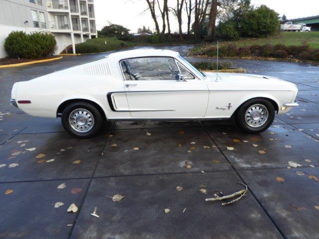 1968 White Ford Mustang Fastback