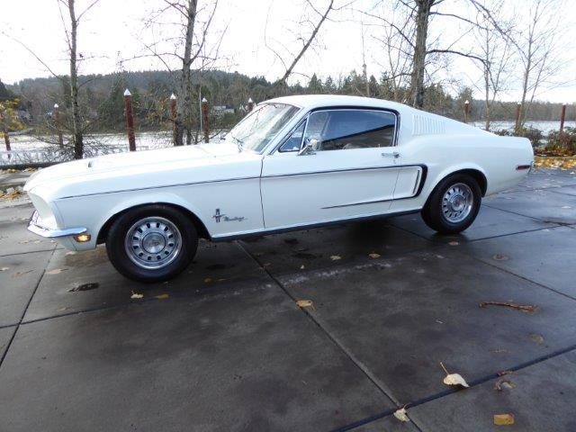 1968 White Ford Mustang Fastback