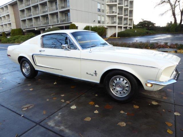 1968 White Ford Mustang Fastback