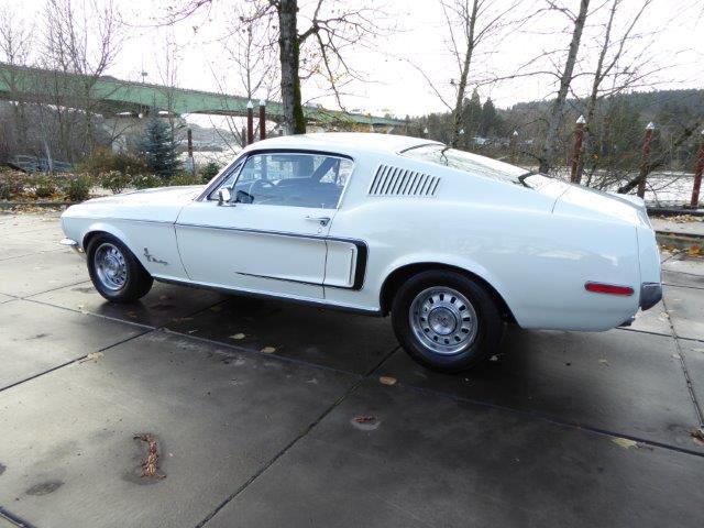 1968 White Ford Mustang Fastback