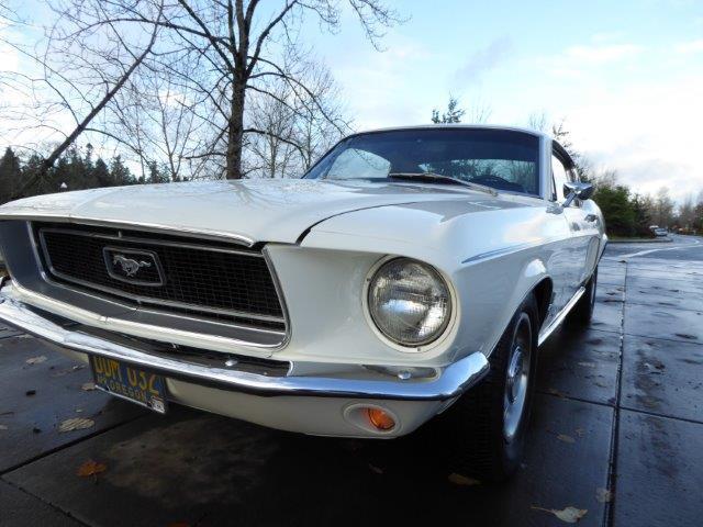 1968 White Ford Mustang Fastback
