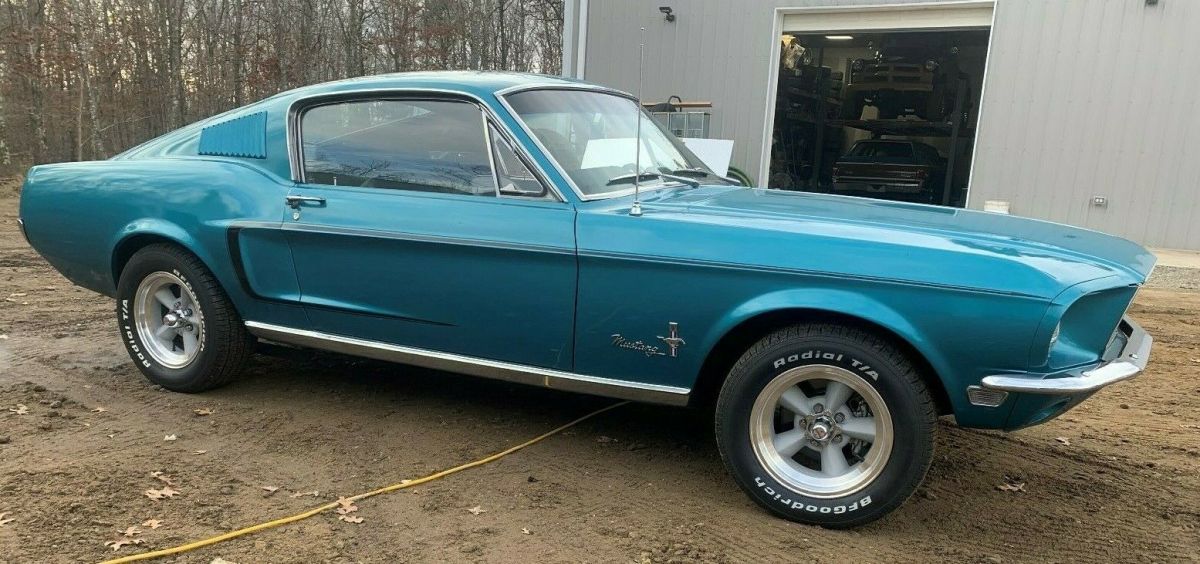 1968 Teal Ford Mustang Fastback