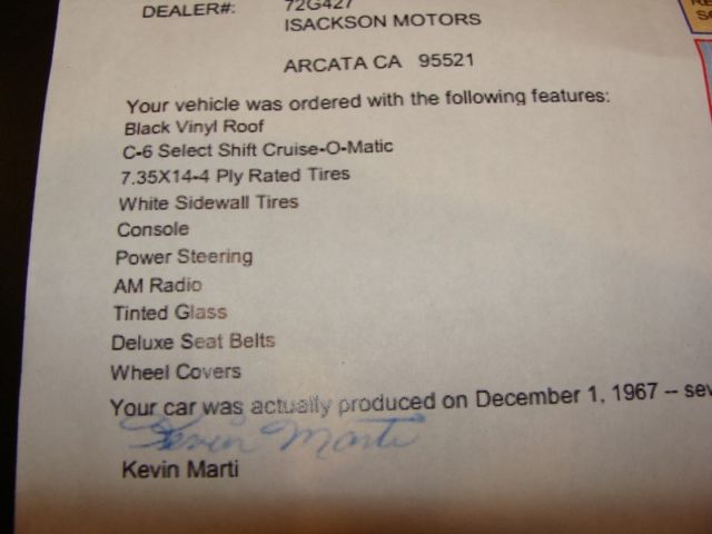 1968 Gold Ford Mustang Coupe