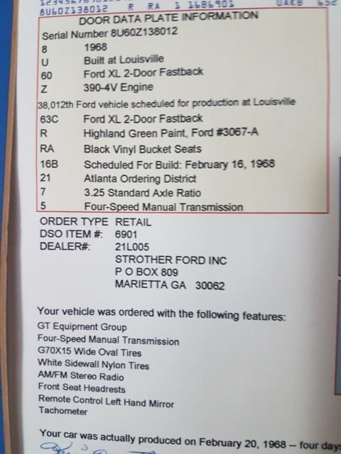 1968 Highland Green Ford Galaxie Coupe