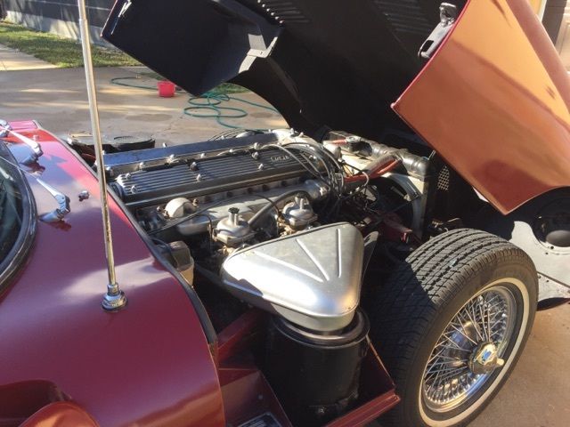 1968 Magenta Jaguar E-Type Coupe