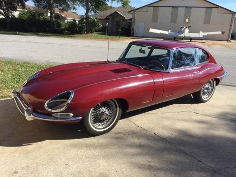 1968 Magenta Jaguar E-Type Coupe