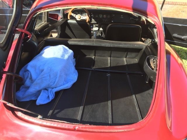 1968 Magenta Jaguar E-Type Coupe