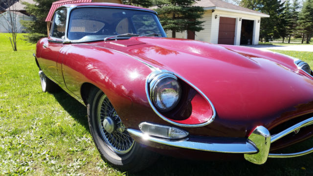 1968 Burgundy Jaguar E-Type 2+2 Coupe