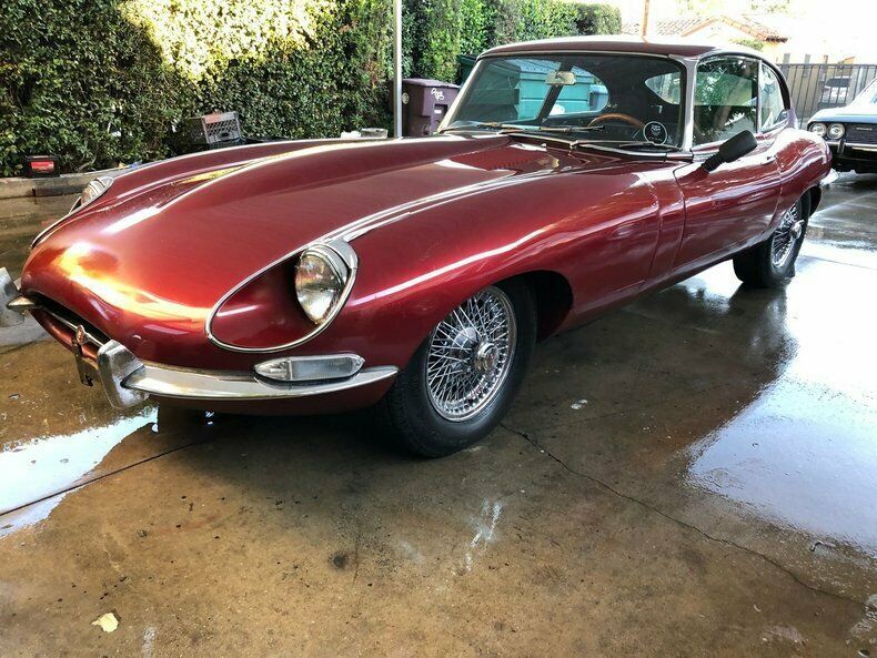 1968 Burgundy Jaguar E-Type Coupe