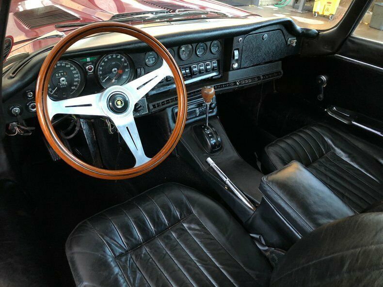 1968 Burgundy Jaguar E-Type Coupe