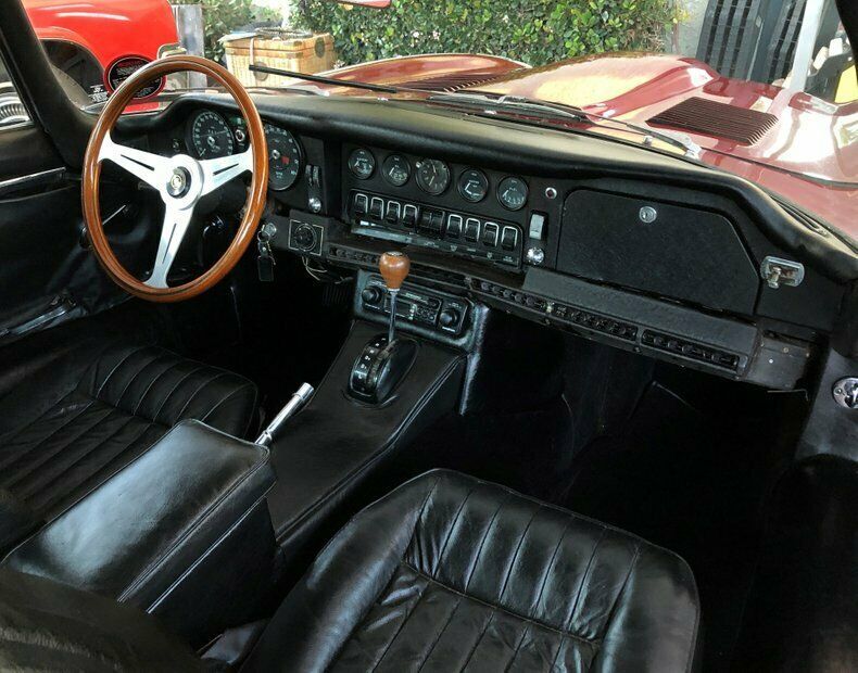 1968 Burgundy Jaguar E-Type Coupe