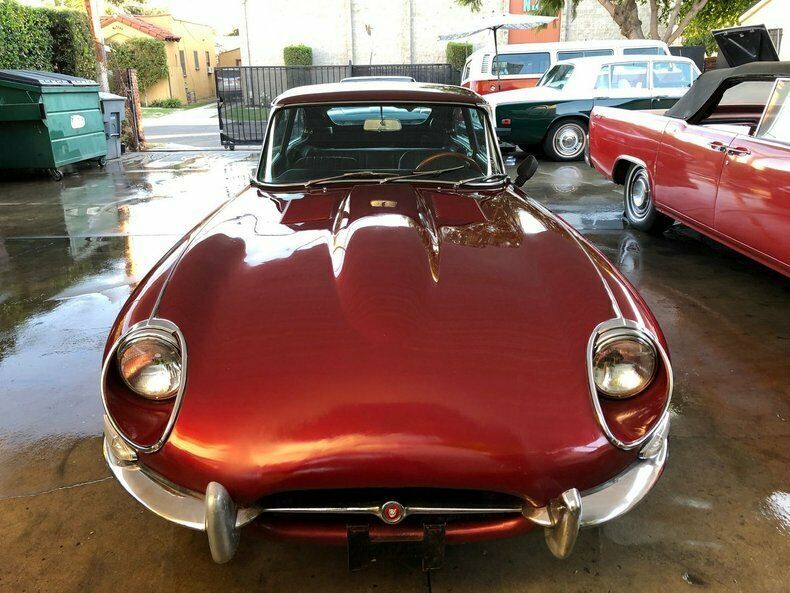 1968 Burgundy Jaguar E-Type Coupe