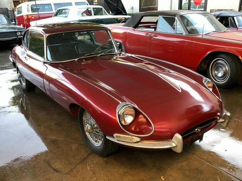 1968 Burgundy Jaguar E-Type Coupe
