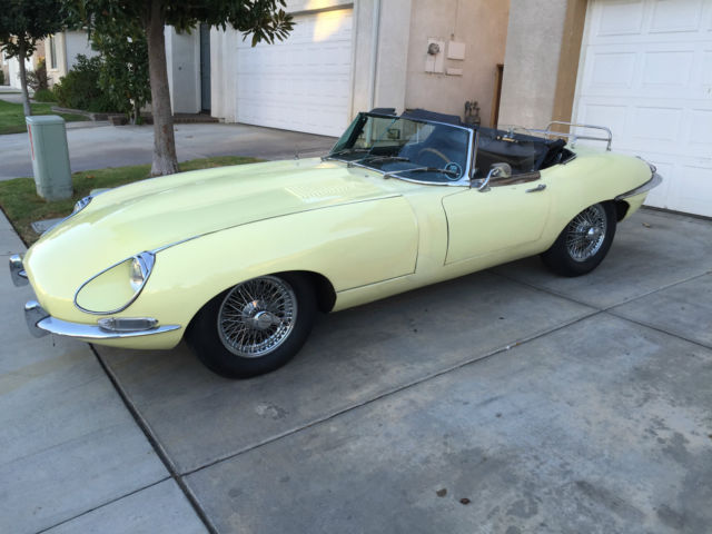 1968 Yellow Jaguar E-Type Convertible