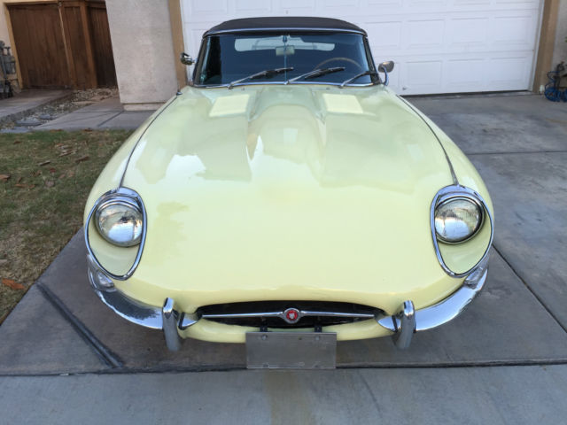 1968 Yellow Jaguar E-Type Convertible