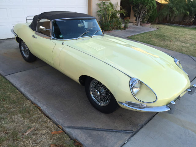 1968 Yellow Jaguar E-Type Convertible