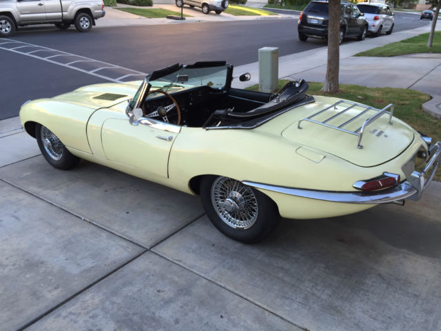 1968 Yellow Jaguar E-Type Convertible