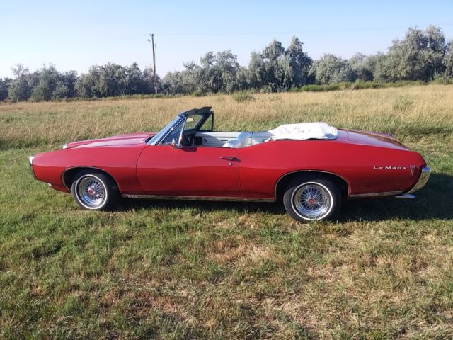1968 Red Pontiac Le Mans Convertible