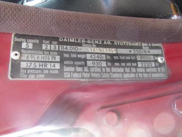 1968 Red Mercedes-Benz 200-Series Sedan