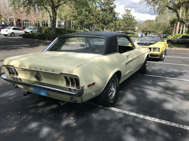 1968 Yellow Ford Mustang