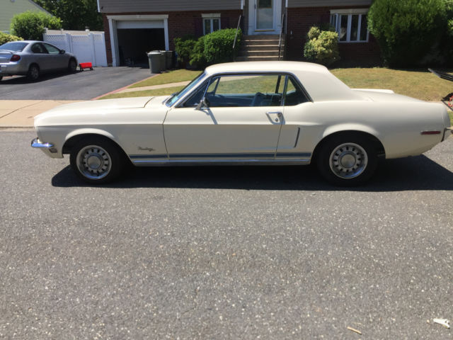 1968 White Ford Mustang Coupe