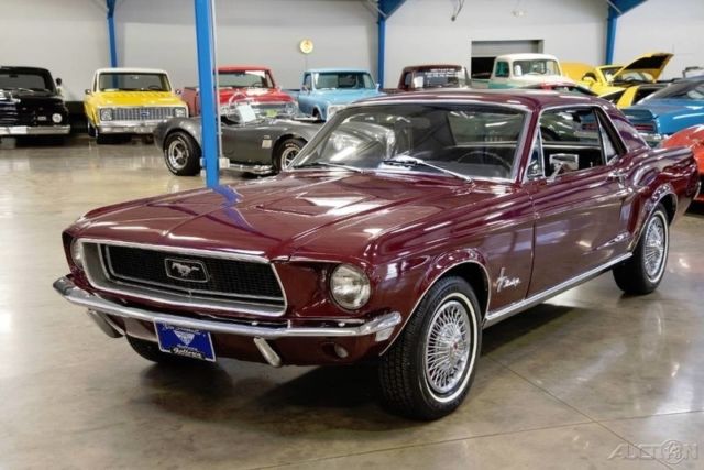 1968 Burgundy Ford Mustang Coupe