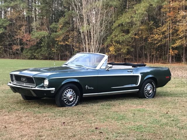 1968 Green Ford Mustang Convertible
