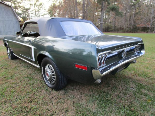1968 Green Ford Mustang Convertible