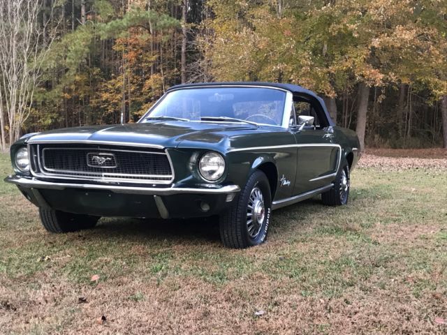 1968 Green Ford Mustang Convertible