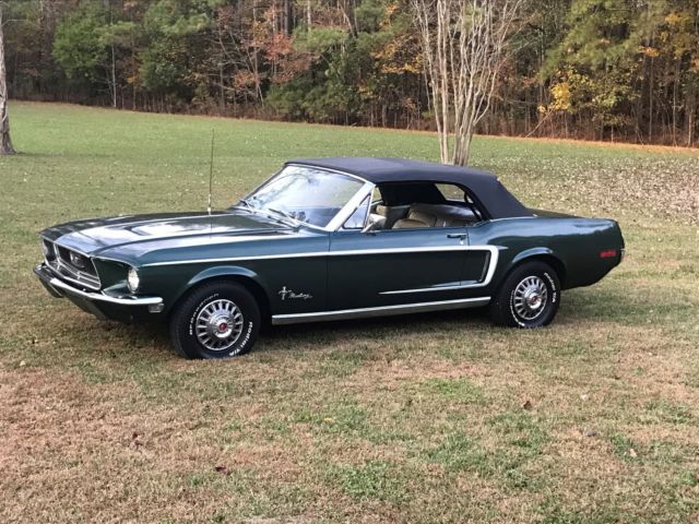 1968 Green Ford Mustang Convertible