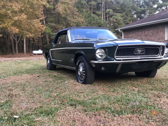 1968 Green Ford Mustang Convertible